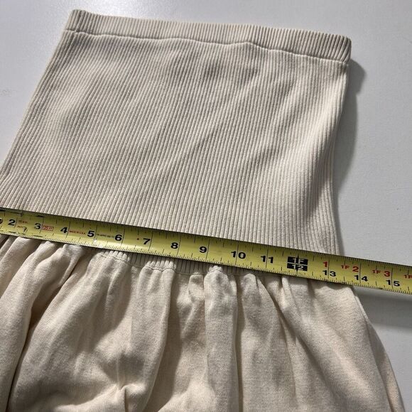 Demylee Midi Tube Dress Size S Beige Cotton Knit Fit Flare Minimalist - Picture 6 of 8